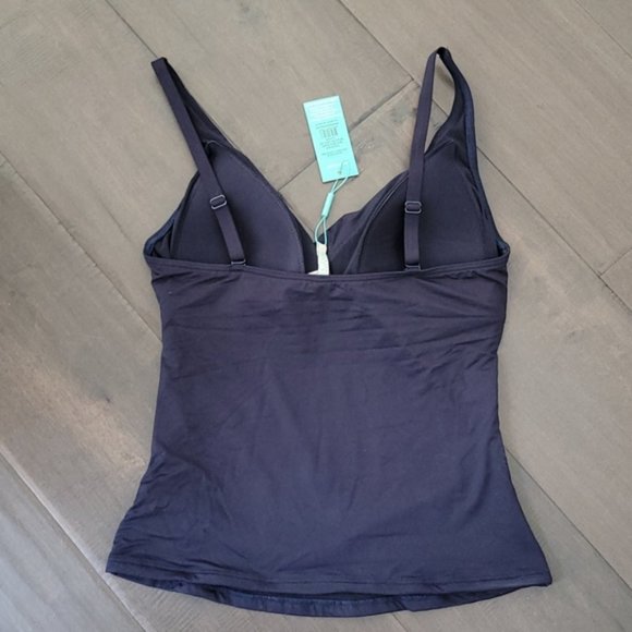 NWT SEA LEVEL Cross Front Tankini Swim Top Navy 8 - Picture 5 of 7